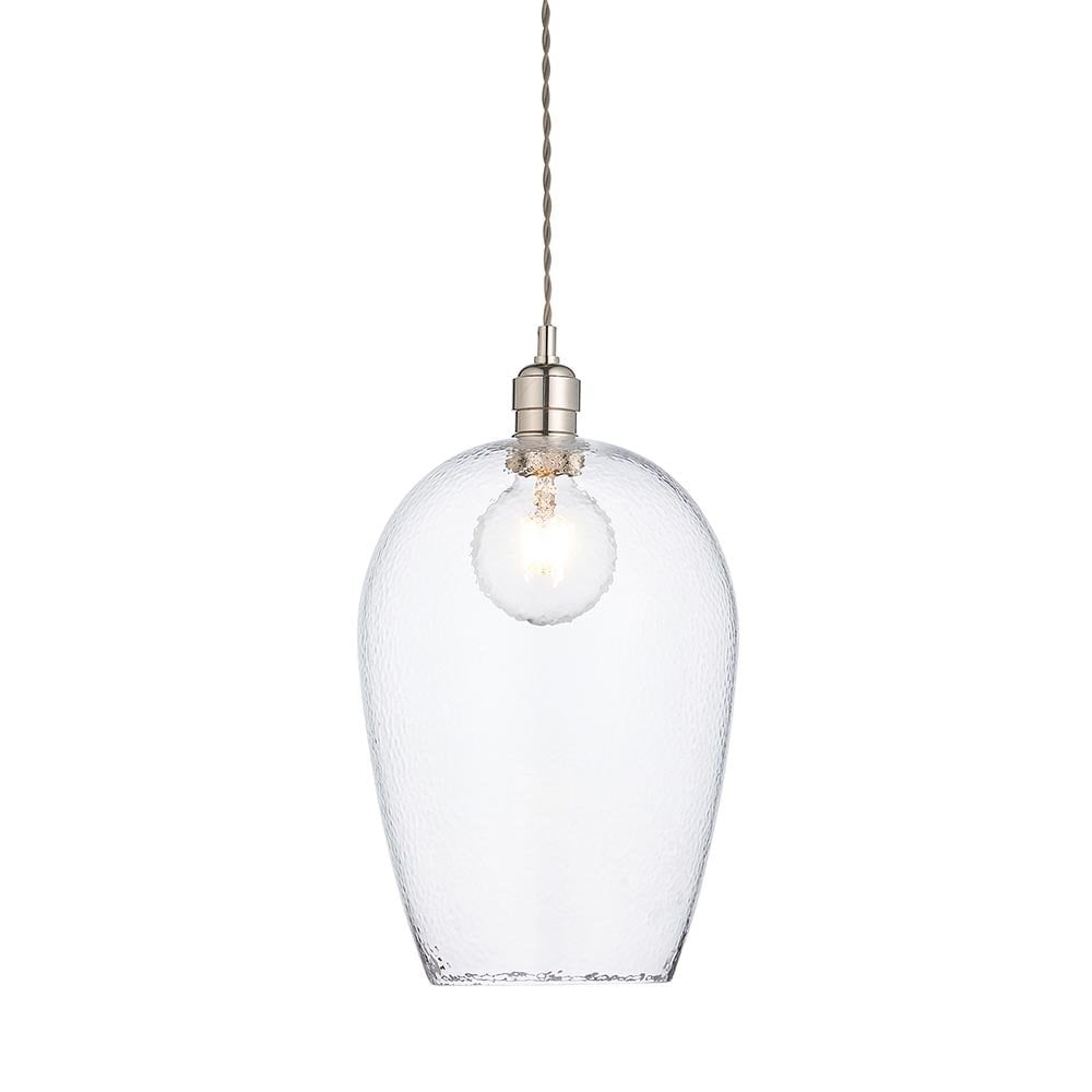 Molly Large Clear Hammered Glass Pendant
