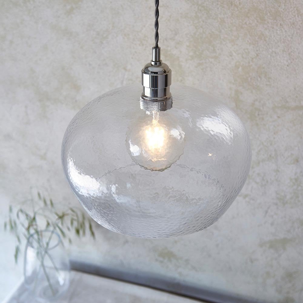 Molly Hammered Glass Bowl Pendant