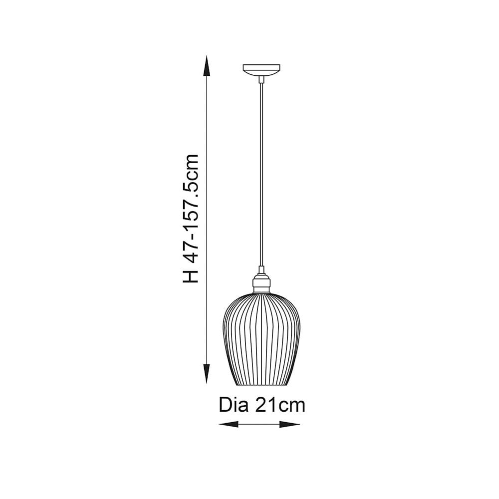 Molly Small Clear Ribbed Glass Pendant