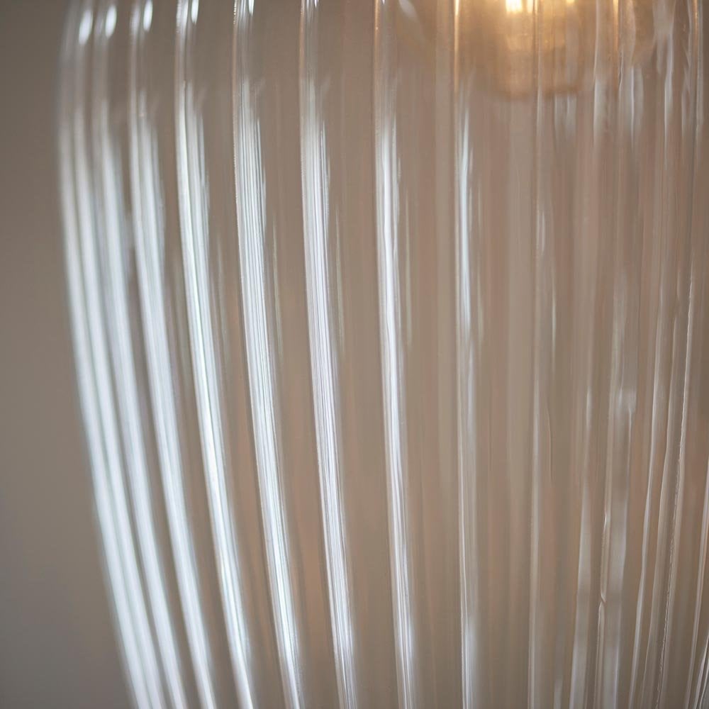 Molly Large Clear Ribbed Glass Pendant