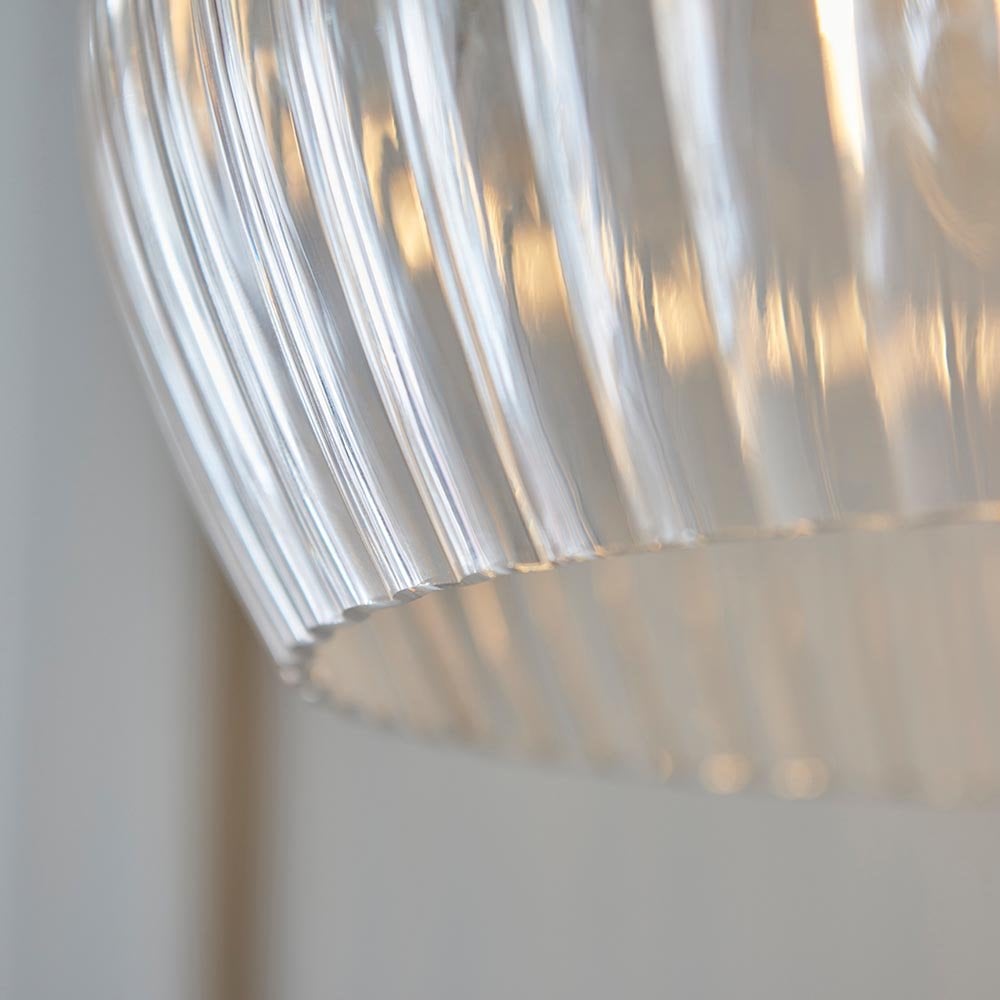 Molly Ribbed Glass Bowl Pendant