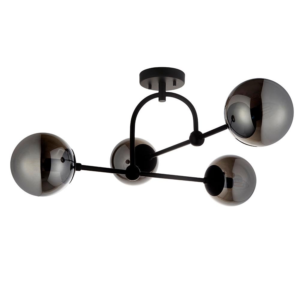 Erin Black Semi Flush C/W Smoked Shades