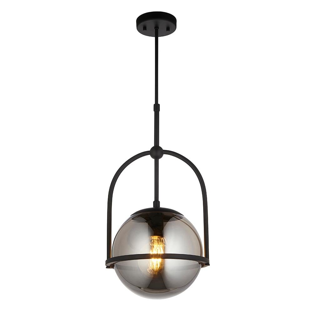 Erin Single Black Pendant C/W  Smoked Shade