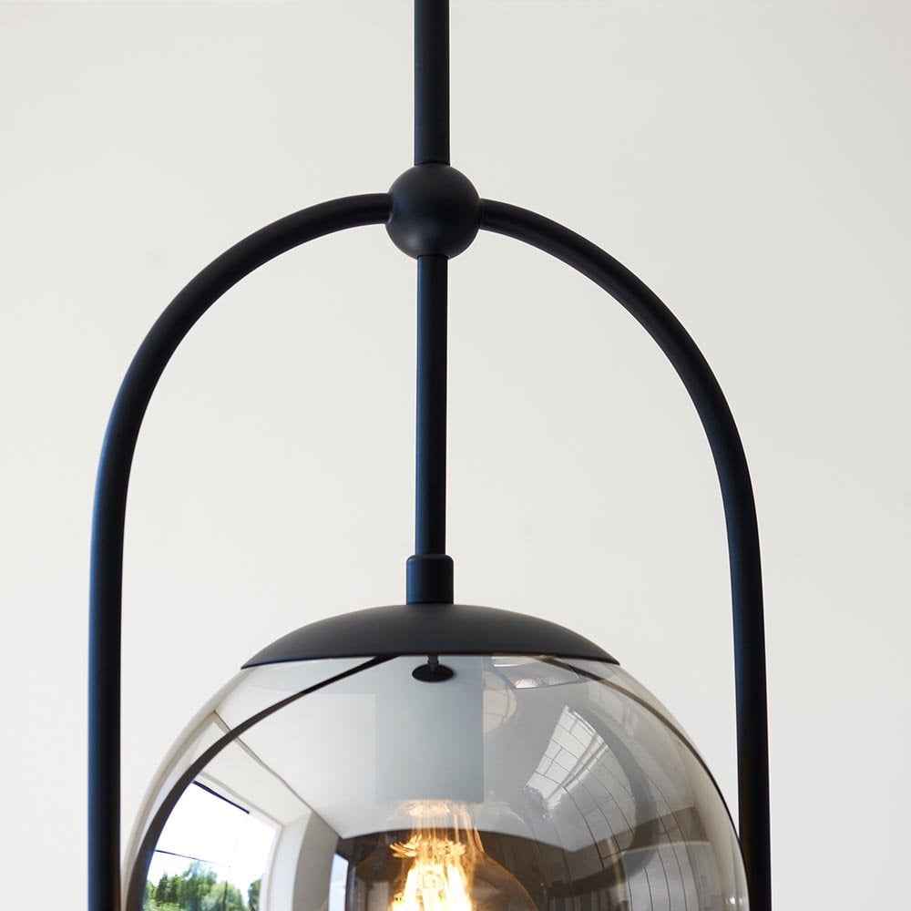 Erin Single Black Pendant C/W  Smoked Shade