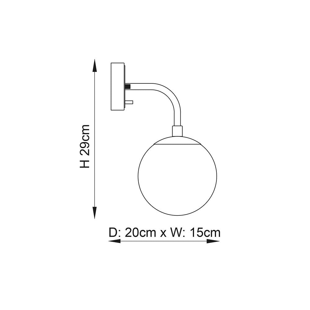 Erin Black Wall Light C/W Grey Tinted Shade