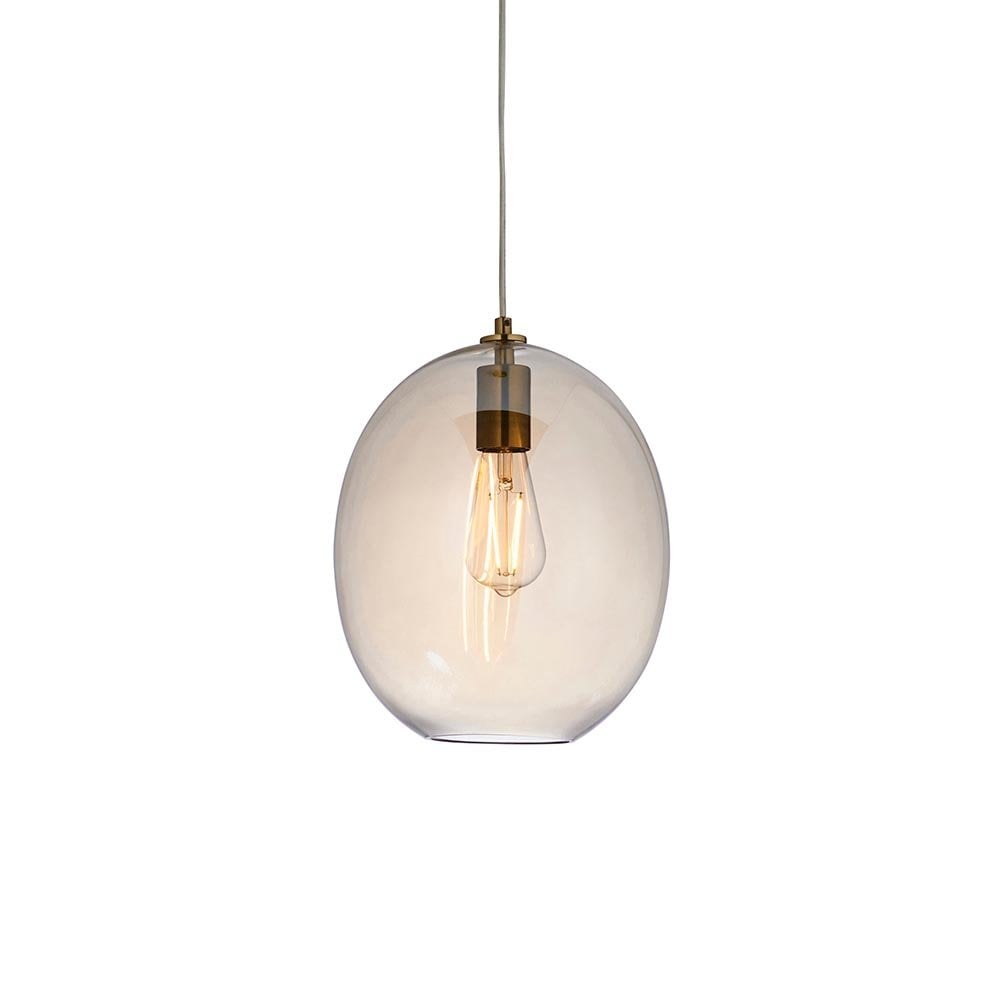 Kelda Satin Brass Champagne Glass Oval Pendant