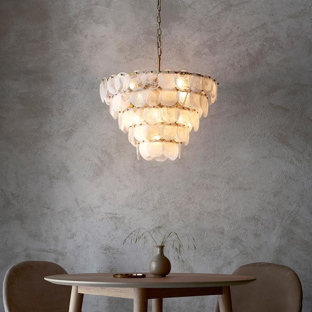 Bella Antique Gold with White & Clear Glass