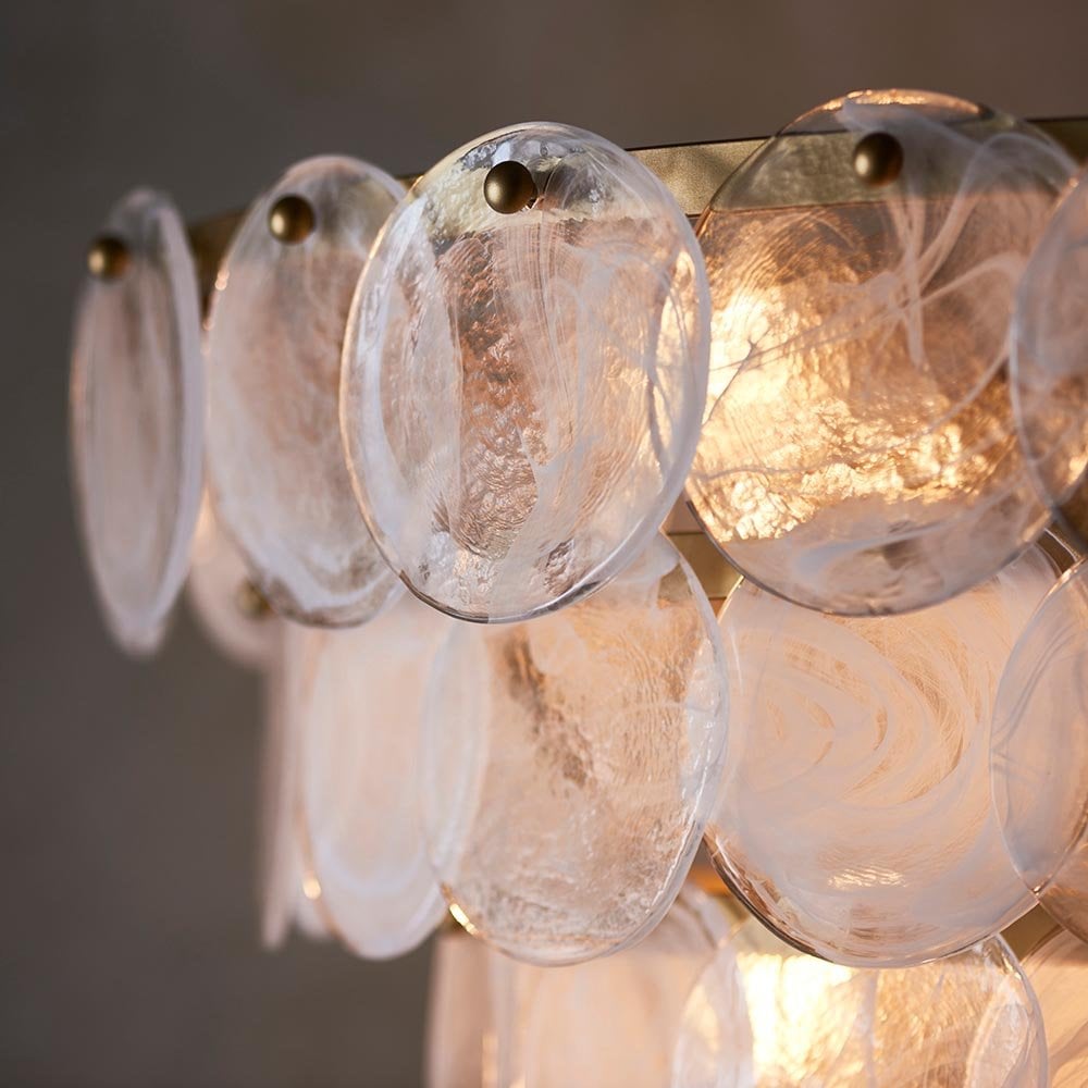 Bella Antique Gold with White & Clear Glass