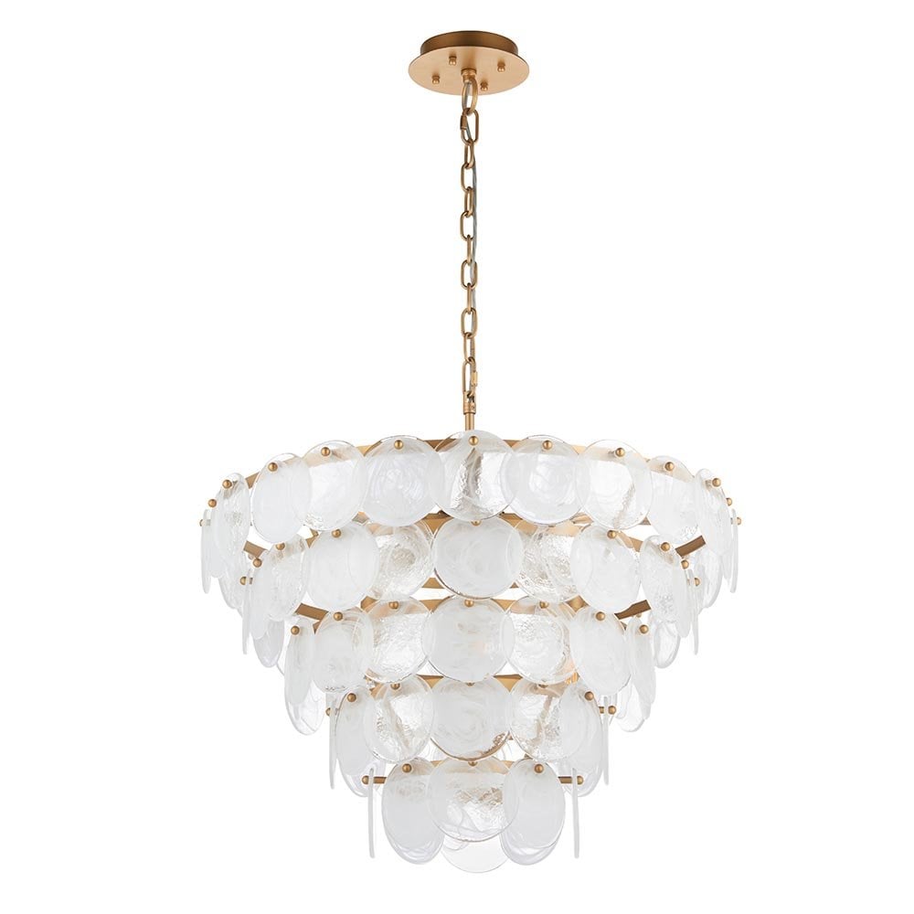 Bella Antique Gold with White & Clear Glass