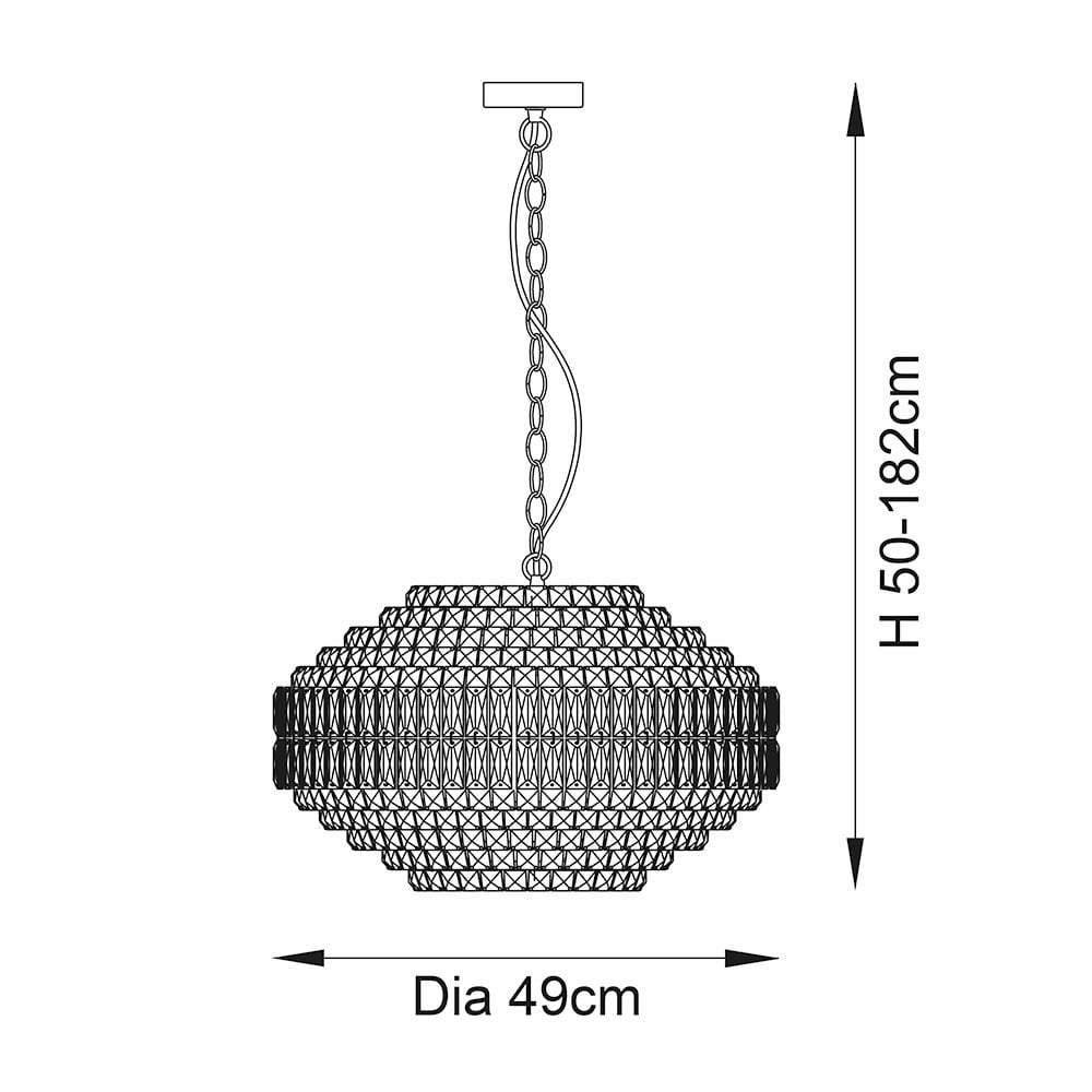 Beatrice 5 Light Crystal Pendant