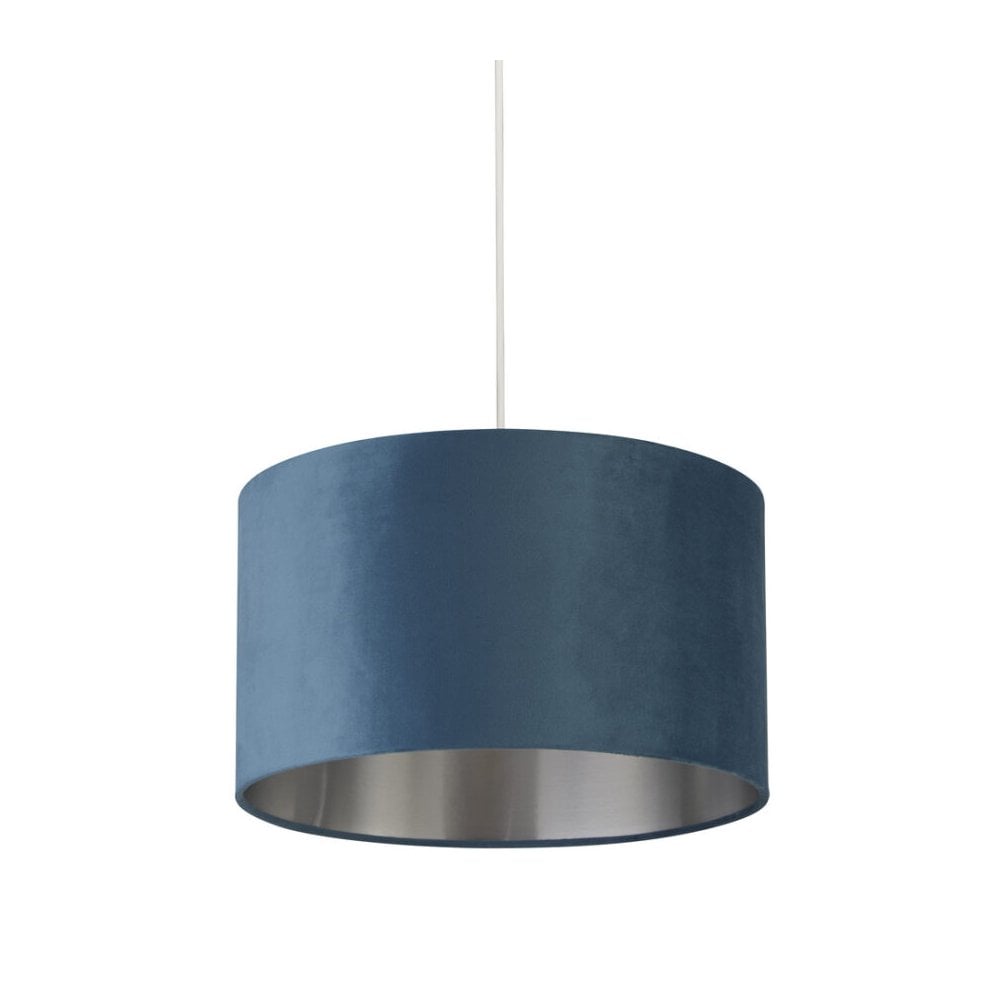 38cm Teal Velvet Drum Shade