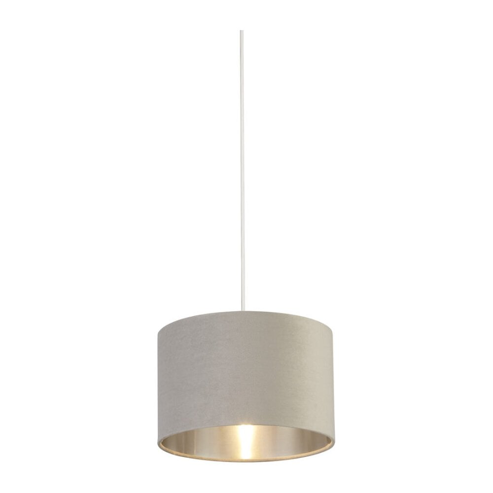 28cm Light Grey Velvet Drum Shade