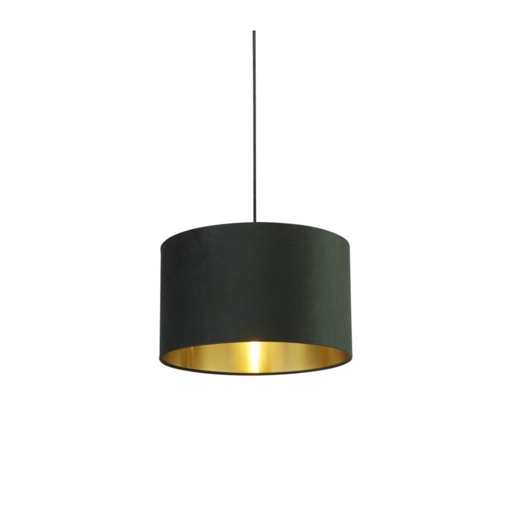 Green Velvet 40cm Drum Shade