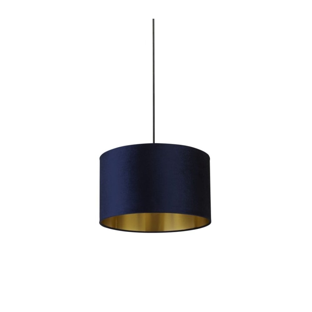 Navy Velvet 40cm Drum Shade
