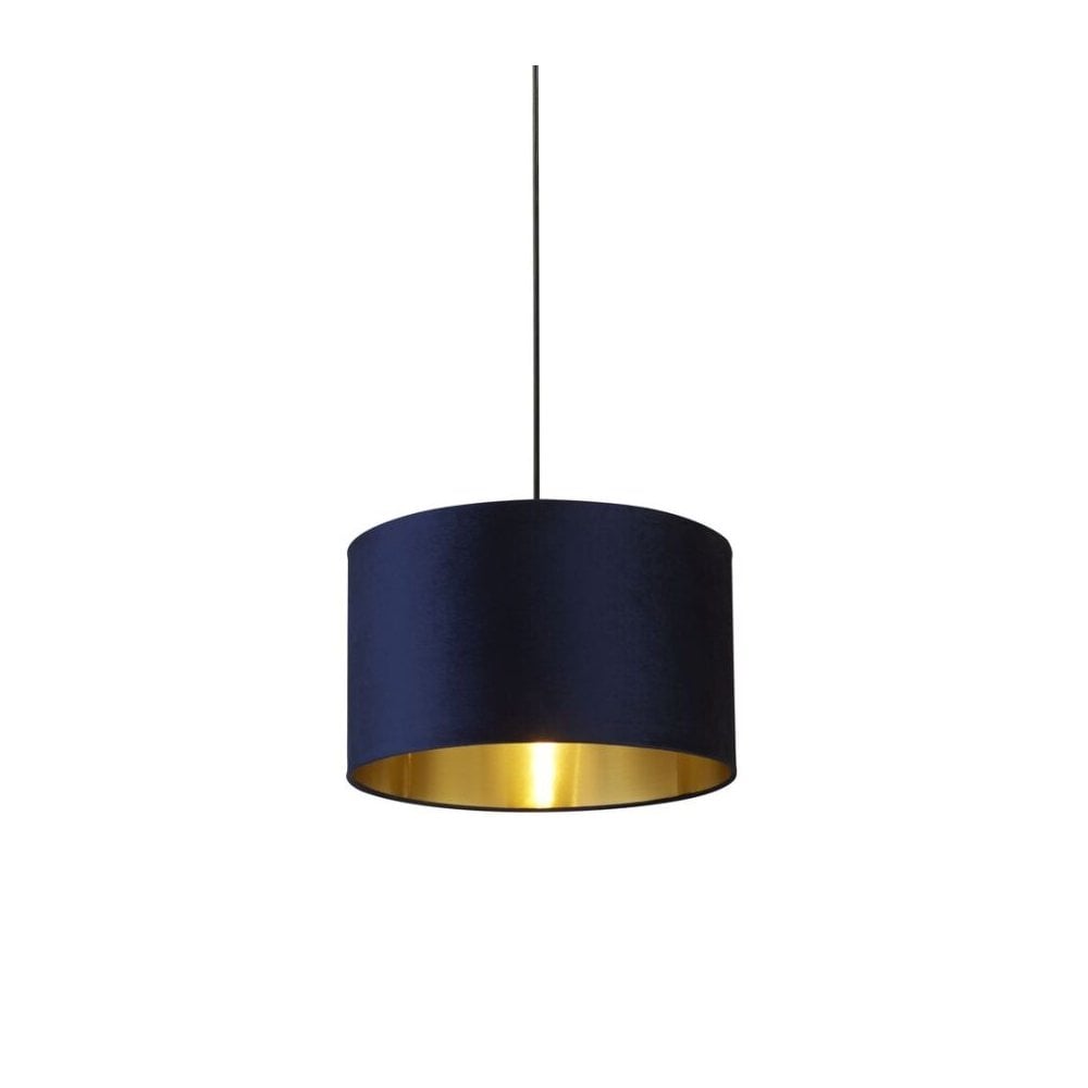 Navy Velvet 40cm Drum Shade