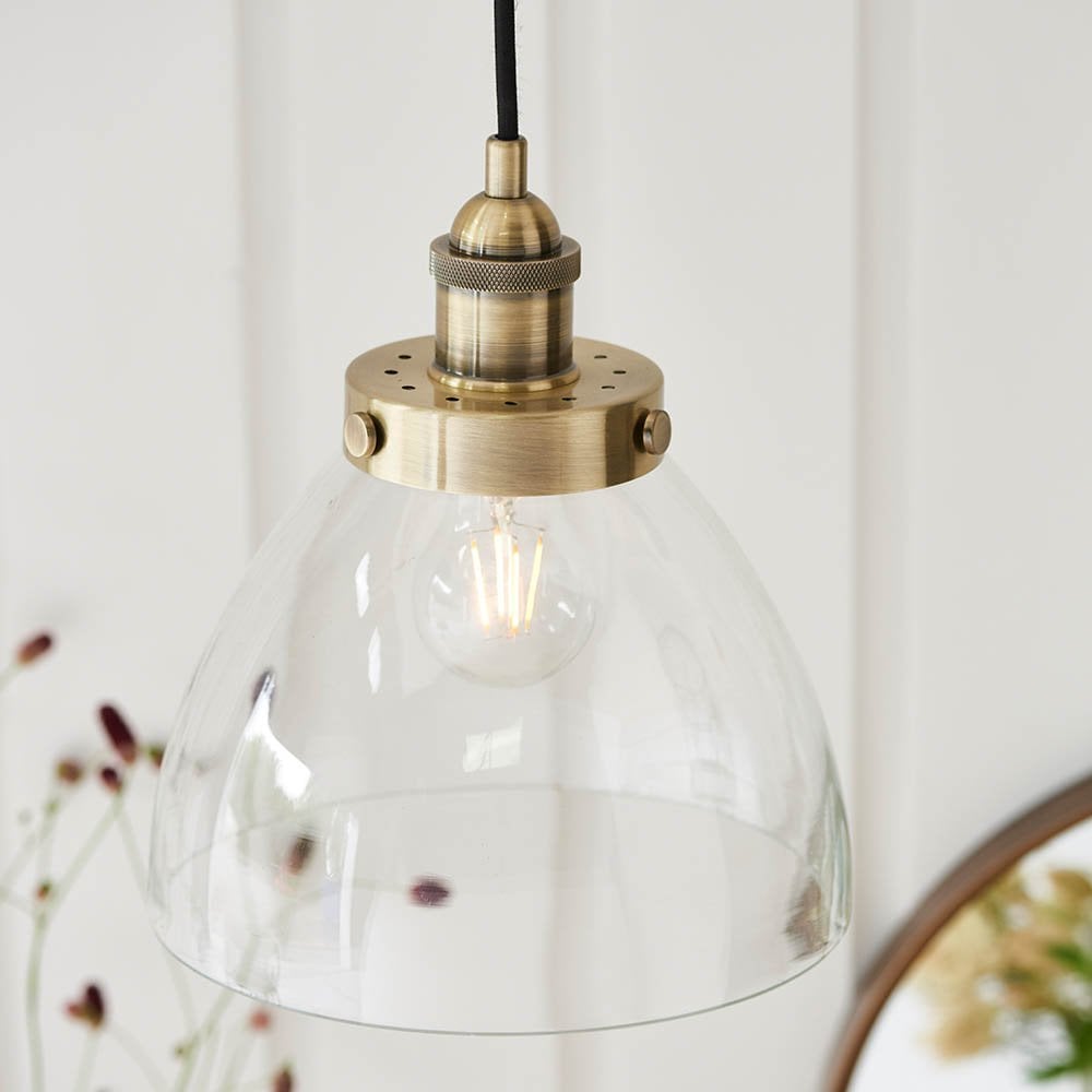 Hansen Single Pendant in Antique Brass
