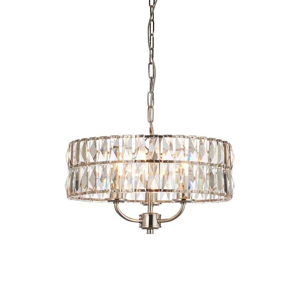 Clifton 3 Light Bright Nickel Ceiling Pendant