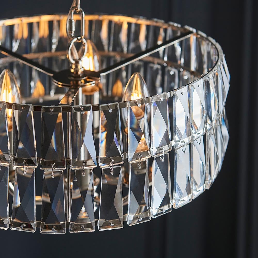 Clifton 3 Light Bright Nickel Ceiling Pendant