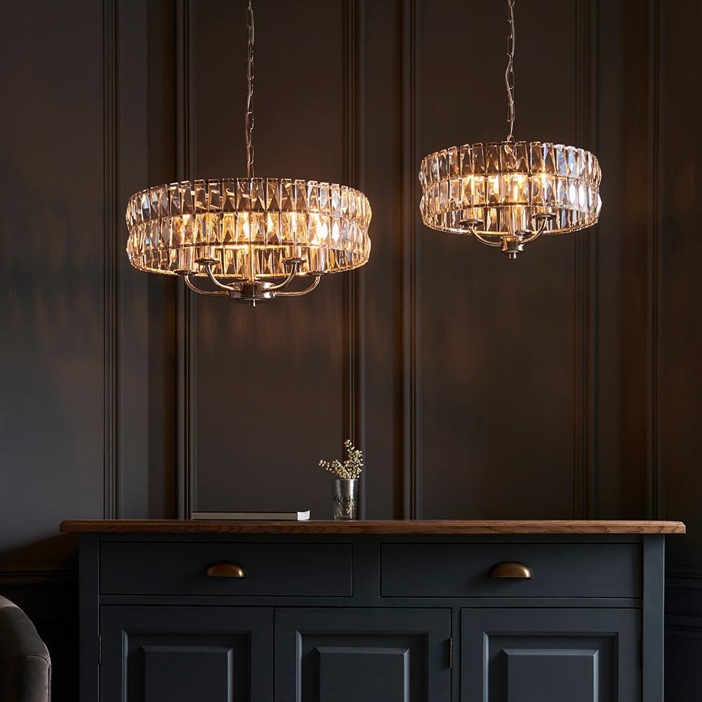 Clifton 3 Light Bright Nickel Ceiling Pendant