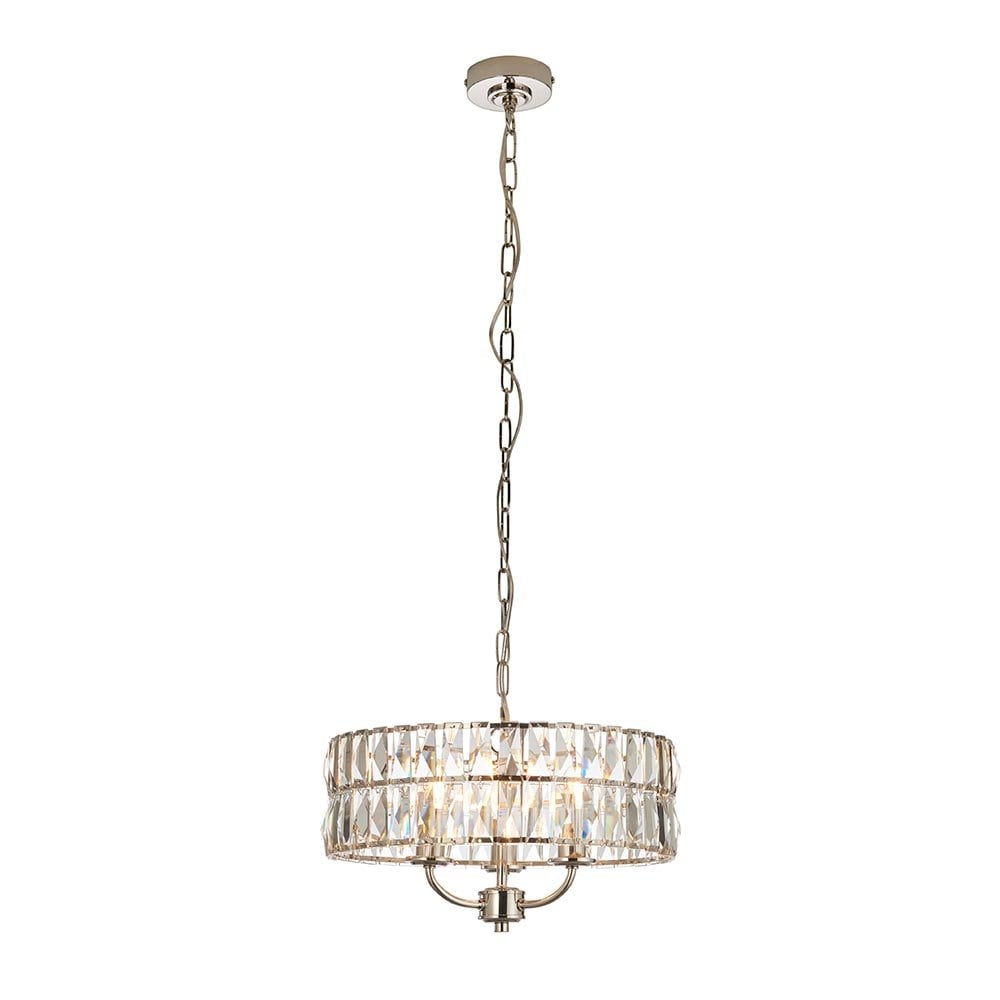 Clifton 3 Light Bright Nickel Ceiling Pendant