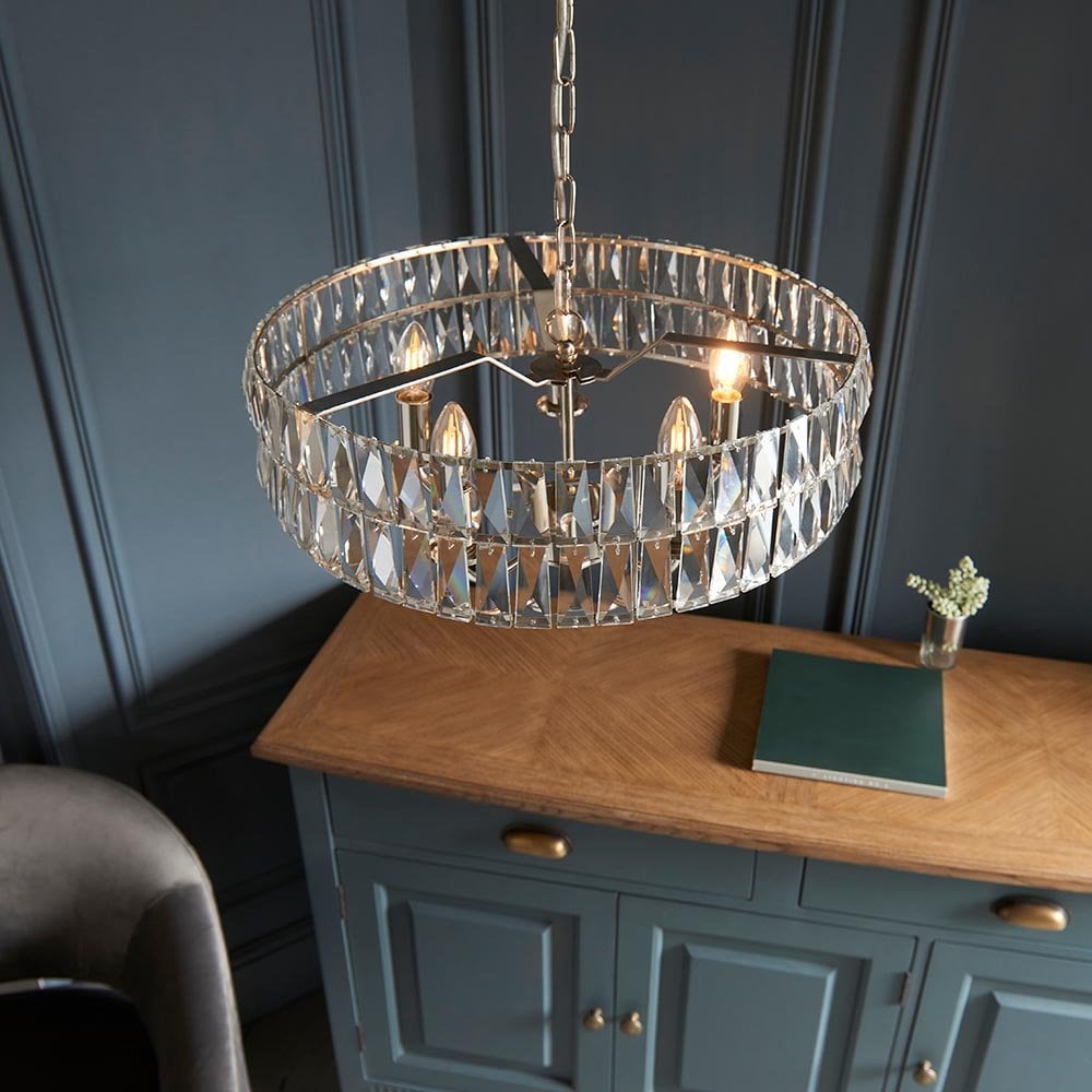 Clifton 5 Light Bright Nickel Ceiling Pendant