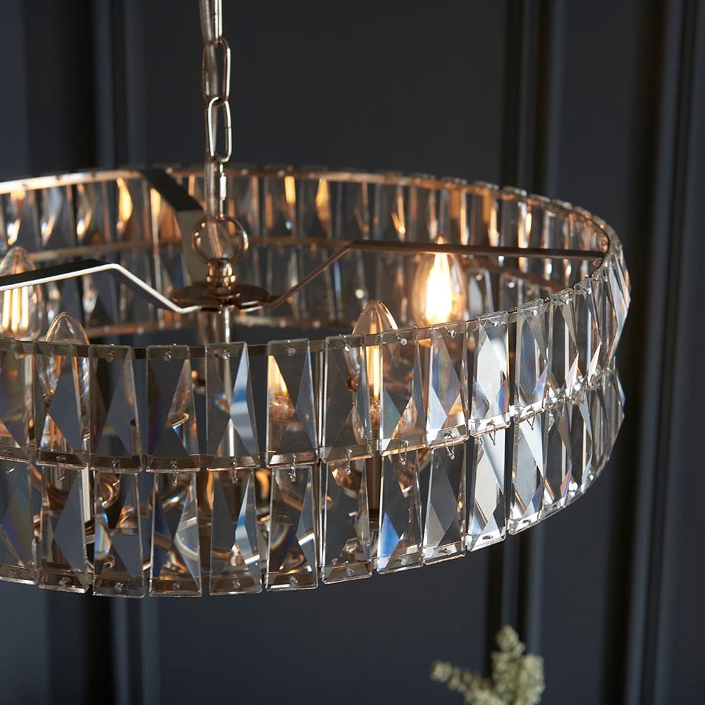 Clifton 5 Light Bright Nickel Ceiling Pendant