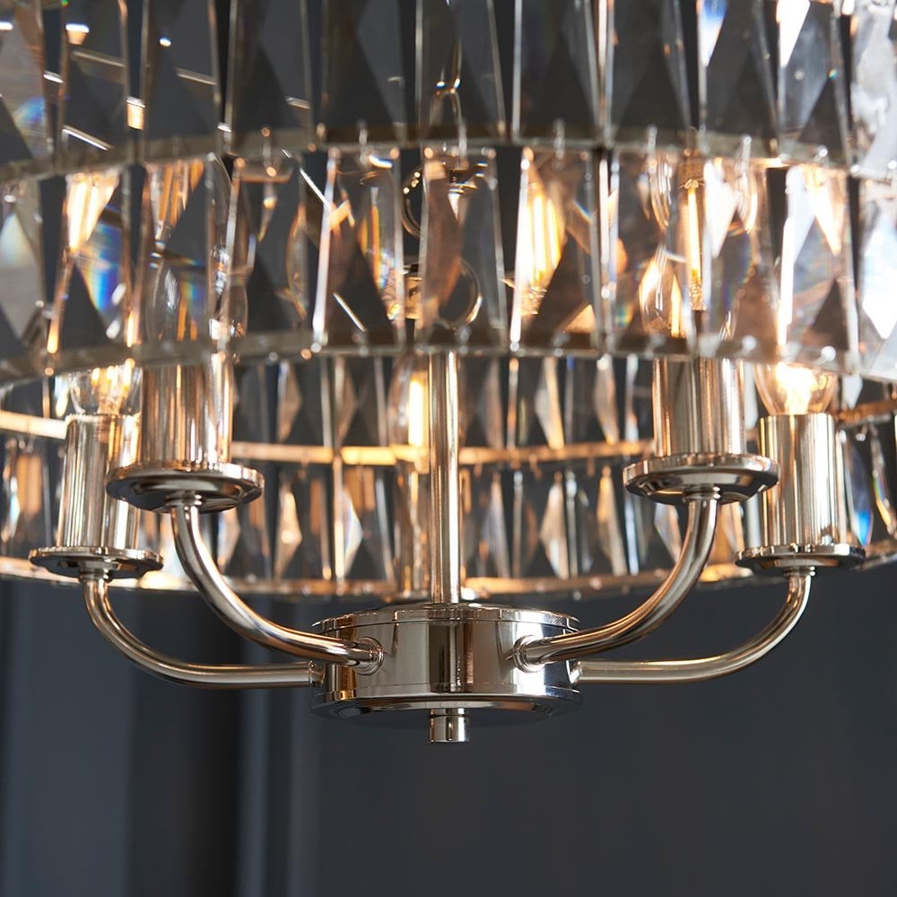 Clifton 5 Light Bright Nickel Ceiling Pendant