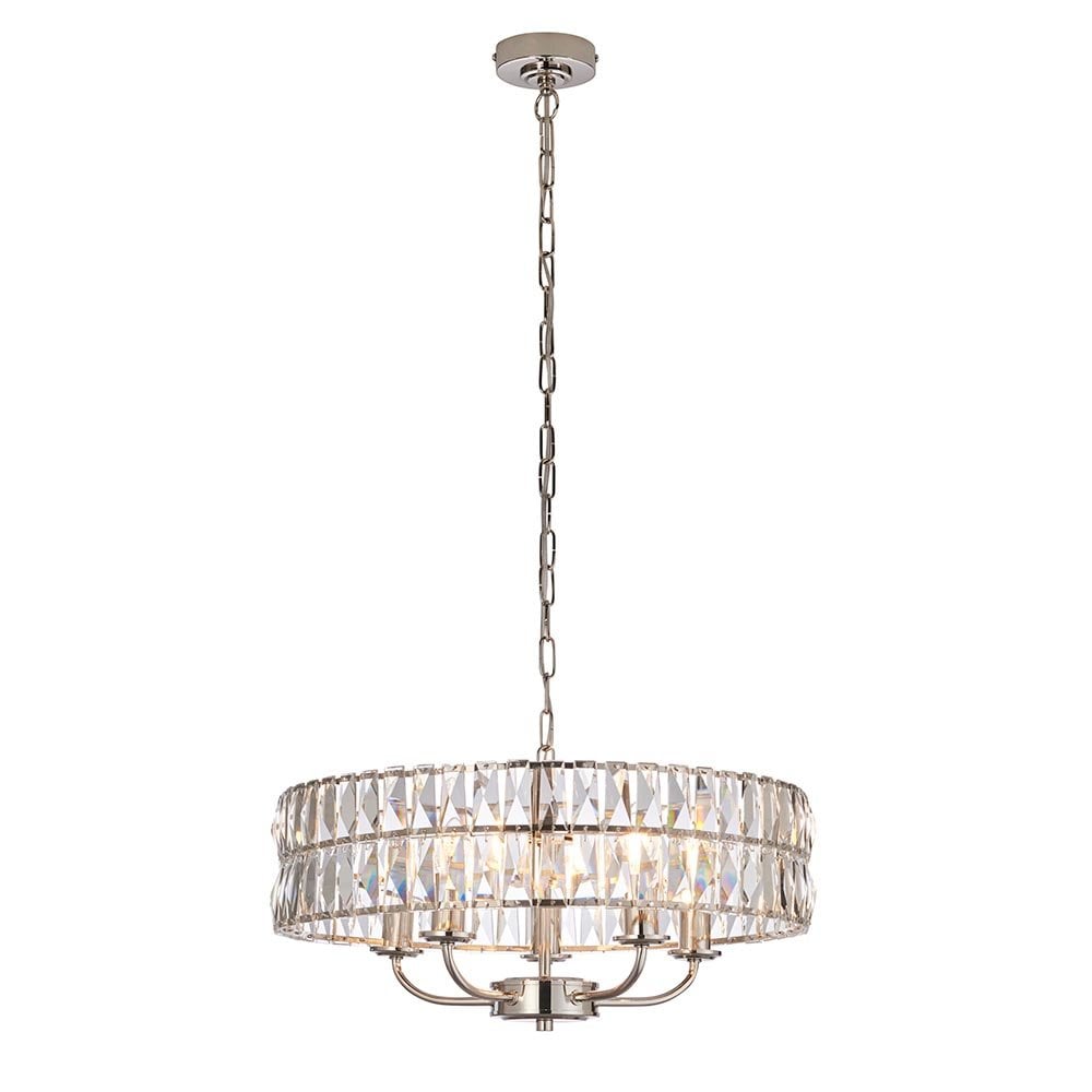 Clifton 5 Light Bright Nickel Ceiling Pendant