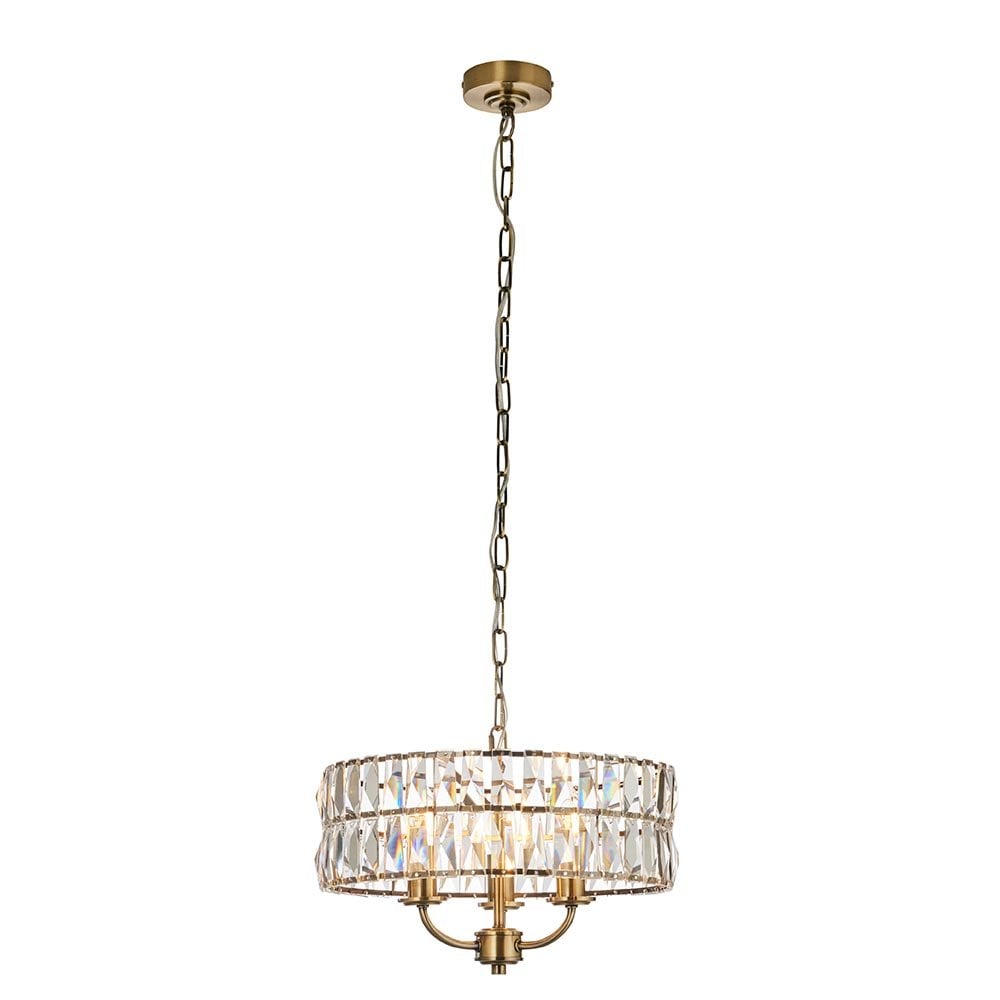 Clifton 3 Light Antique Brass Ceiling Pendant