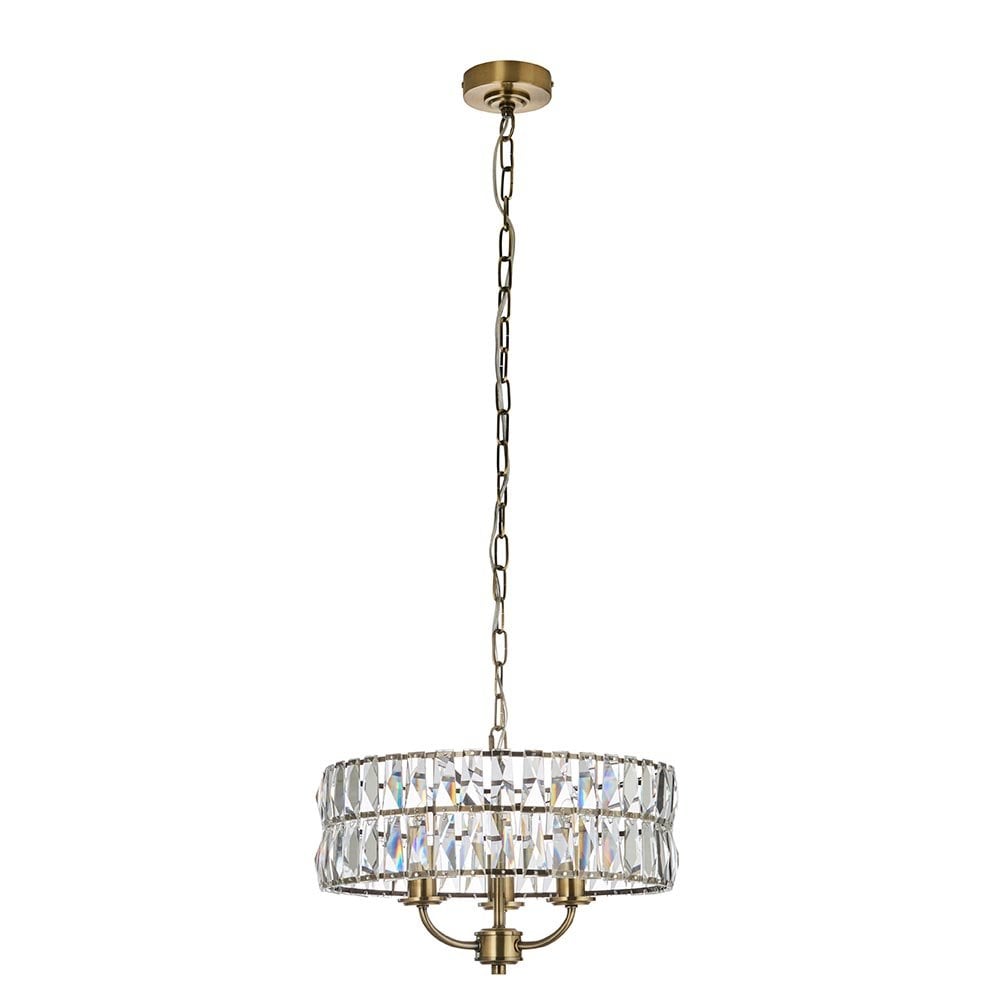 Clifton 3 Light Antique Brass Ceiling Pendant