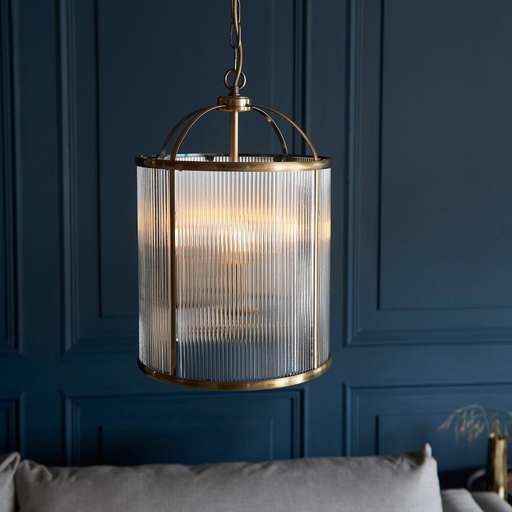 Lambeth 4 Light Ribbed Lantern Pendant