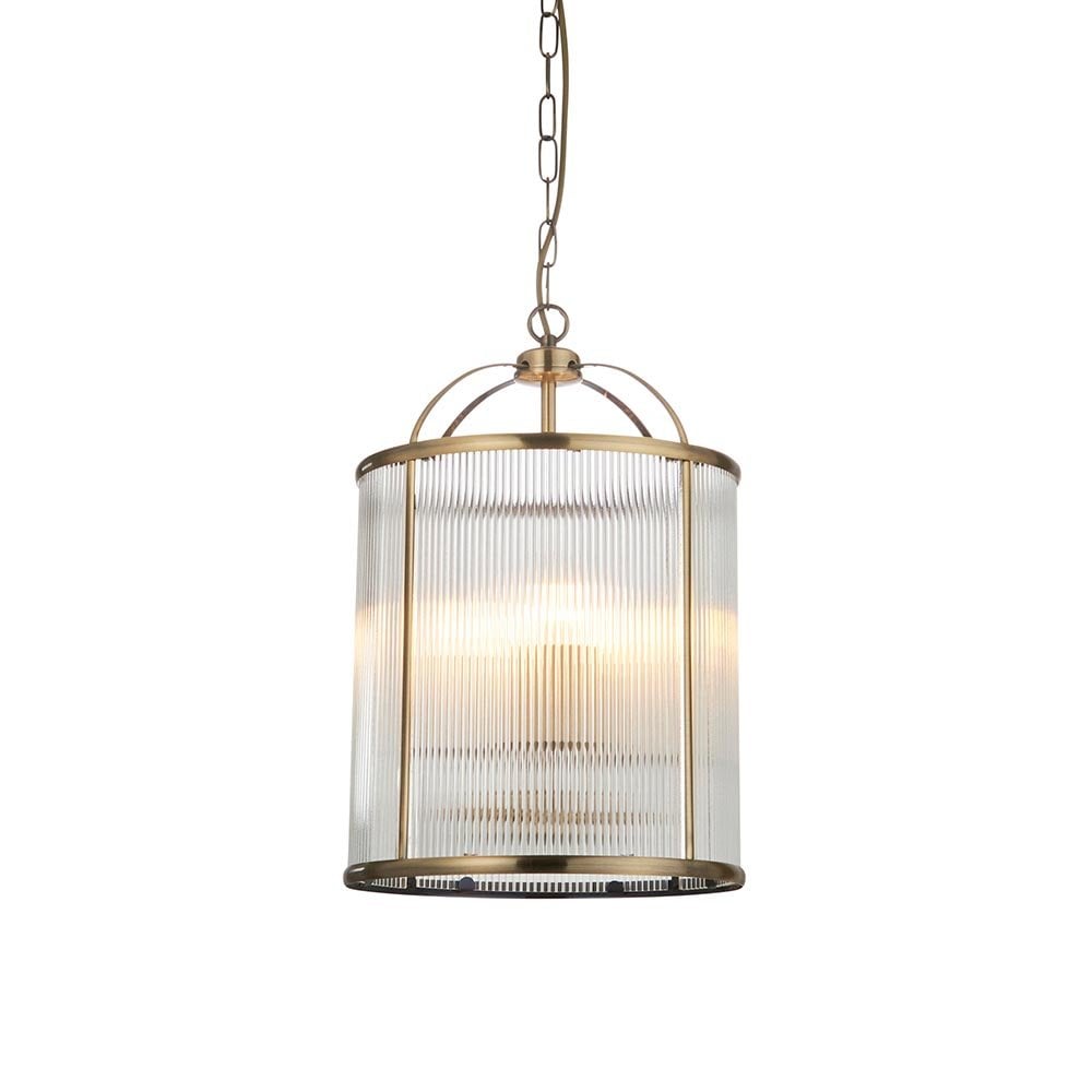Lambeth 4 Light Ribbed Lantern Pendant