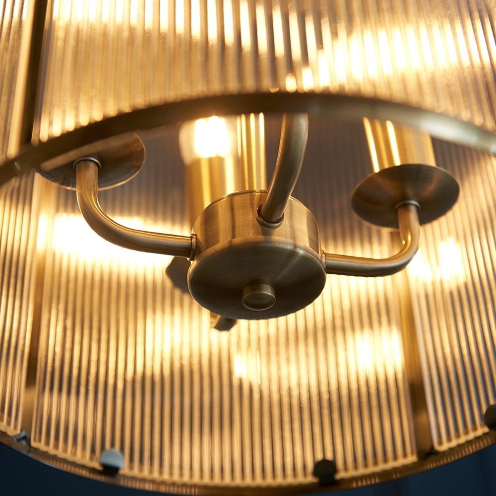 Lambeth 4 Light Ribbed Lantern Pendant