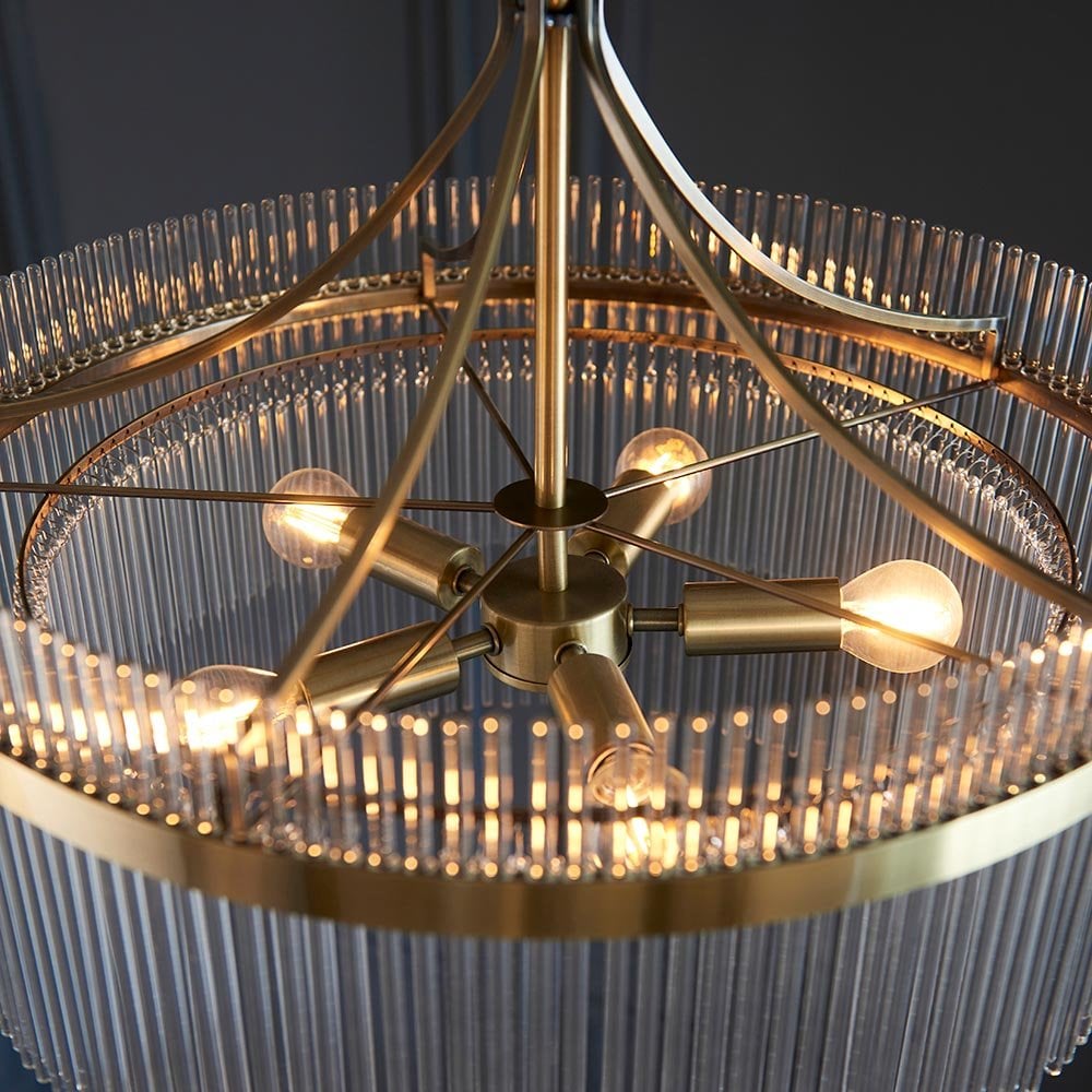 Marietta 5 Light Antique Brass Pendant