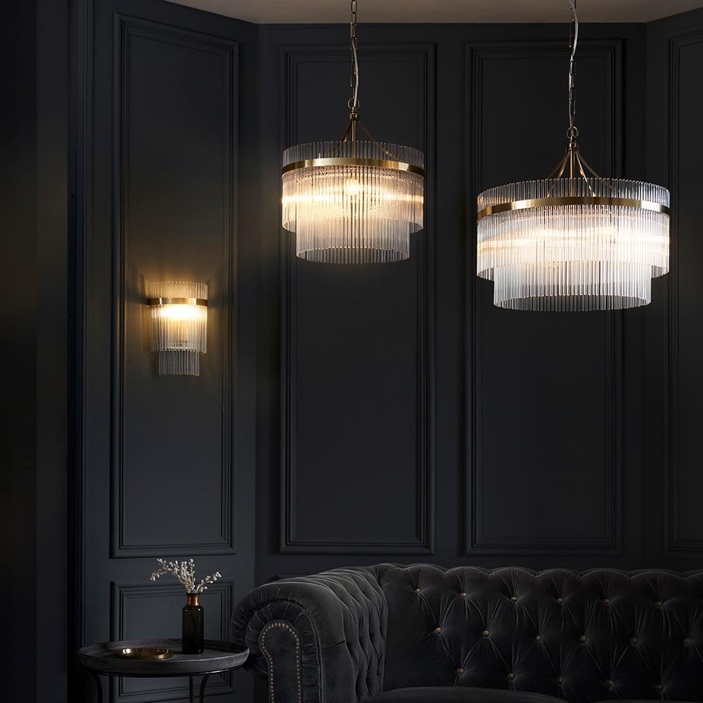 Marietta 5 Light Antique Brass Pendant