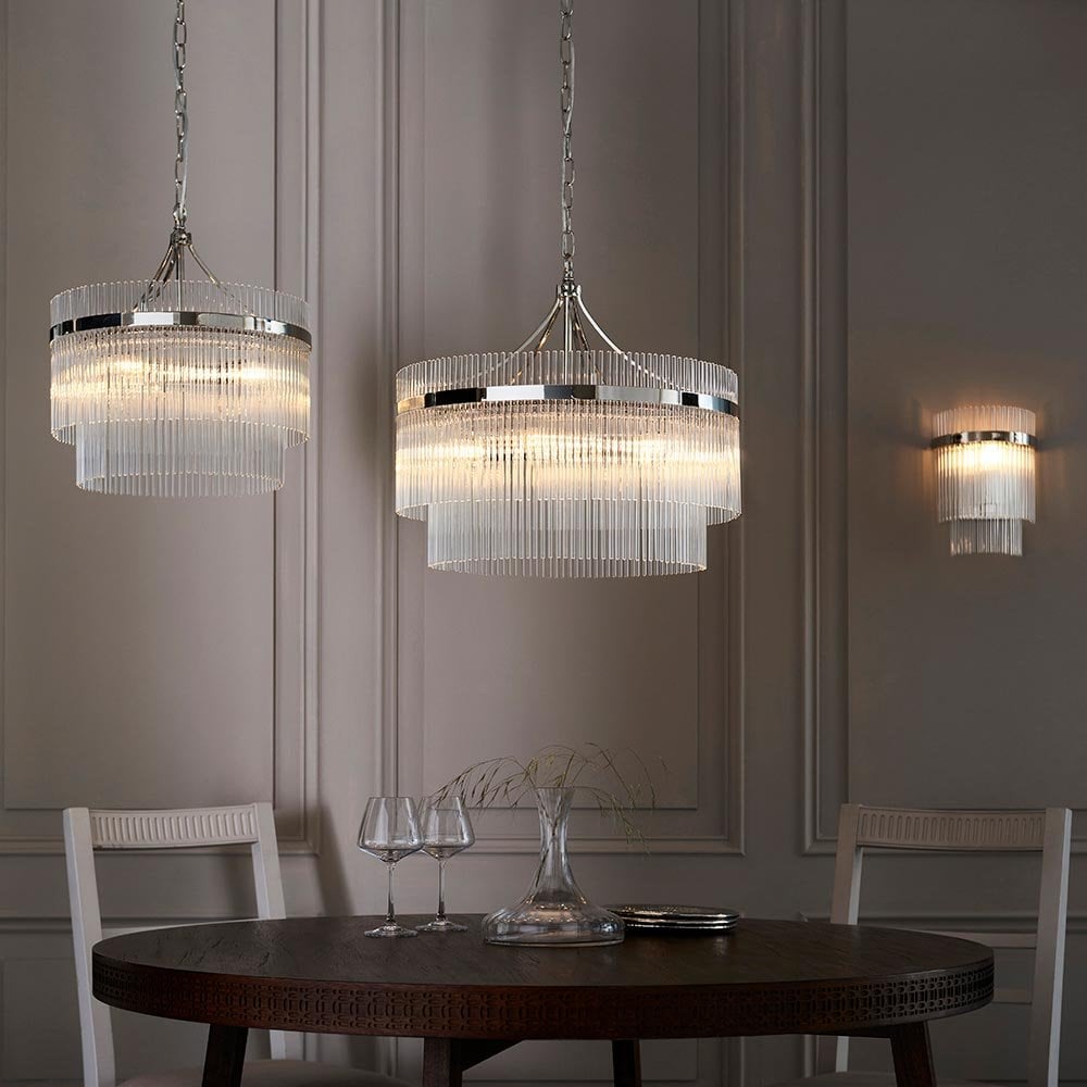 Marietta 3 Light Bright Nickel Pendant