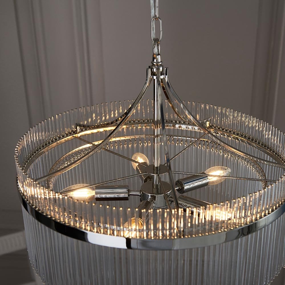 Marietta 5 Light Bright Nickel Pendant