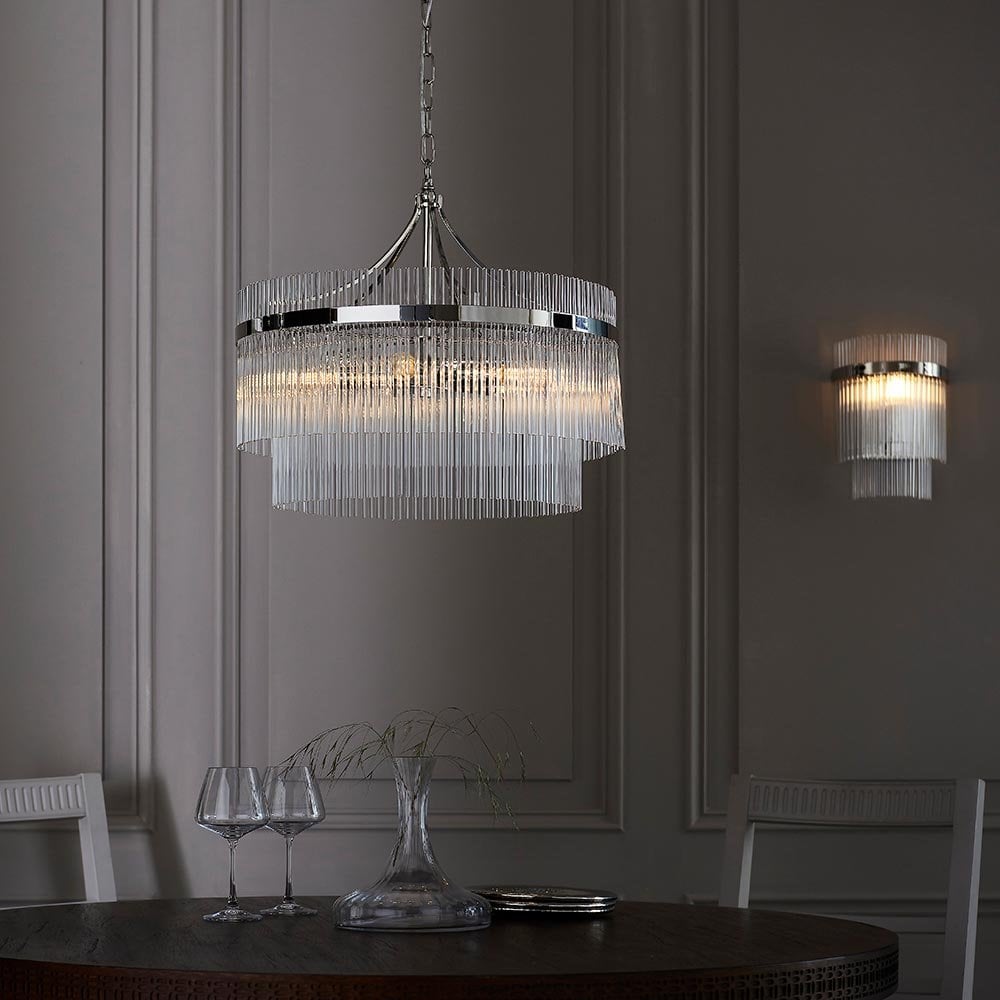 Marietta 5 Light Bright Nickel Pendant