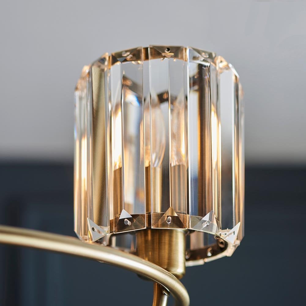Berenice 3 Light Semi Flush in Antique Brass