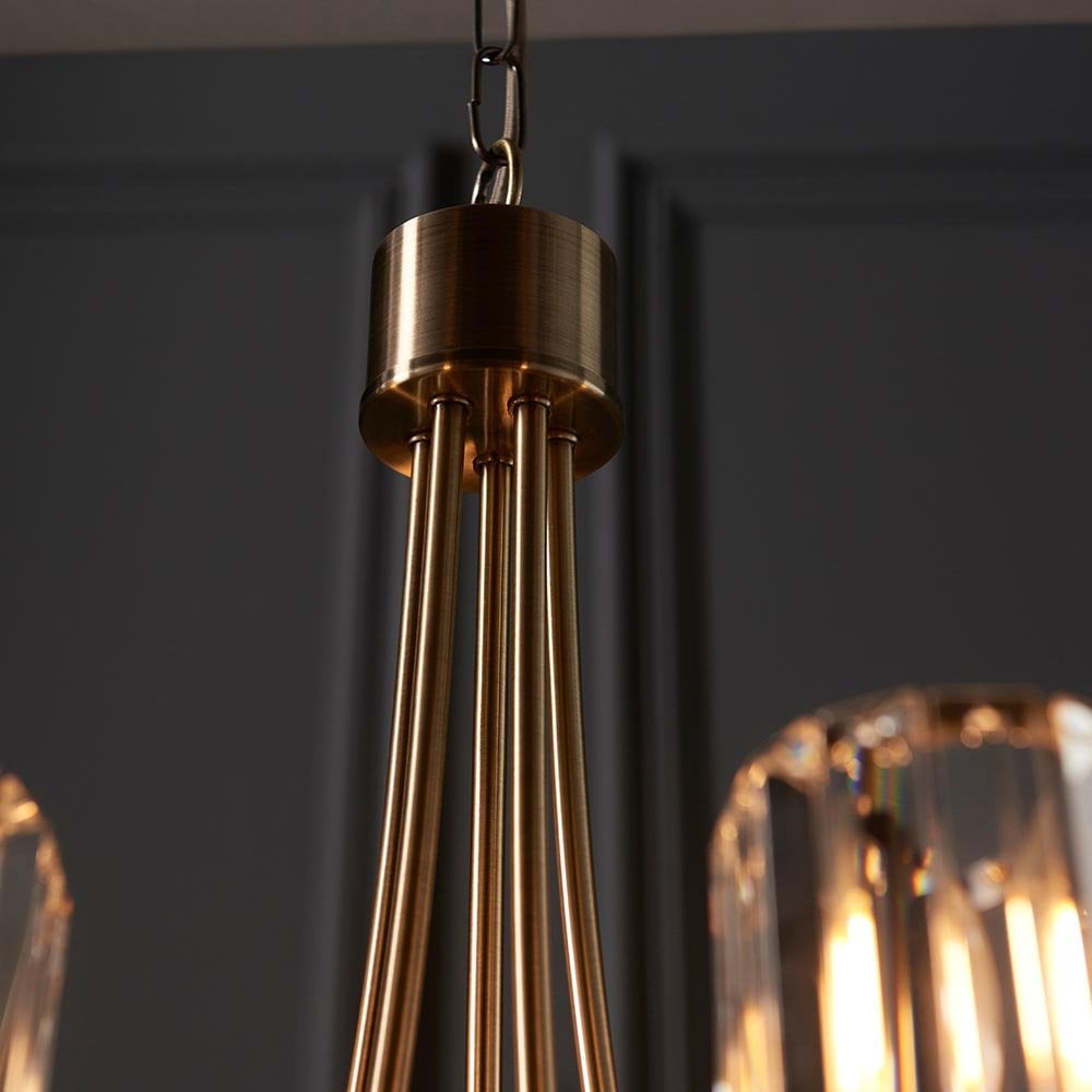 Berenice 5 Light Pendant in Antique Brass