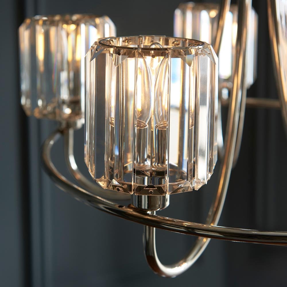 Berenice 5 Light Pendant in Bright Nickel
