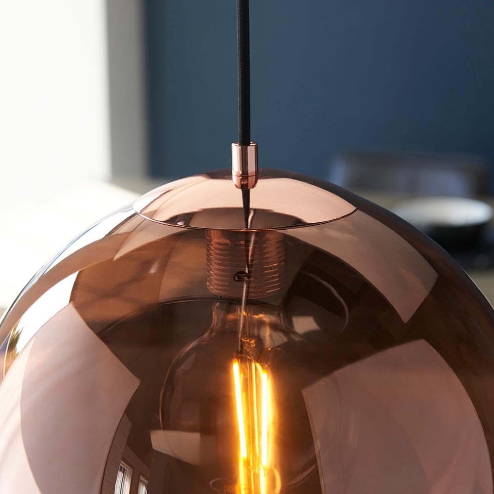 Boli Single Pendant with Copper Mirrored Glass Shade