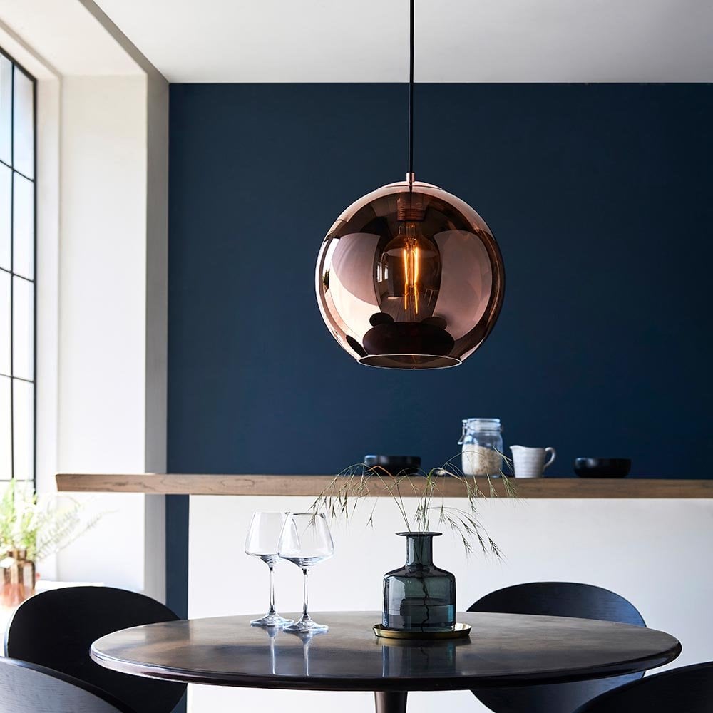 Boli Single Pendant with Copper Mirrored Glass Shade