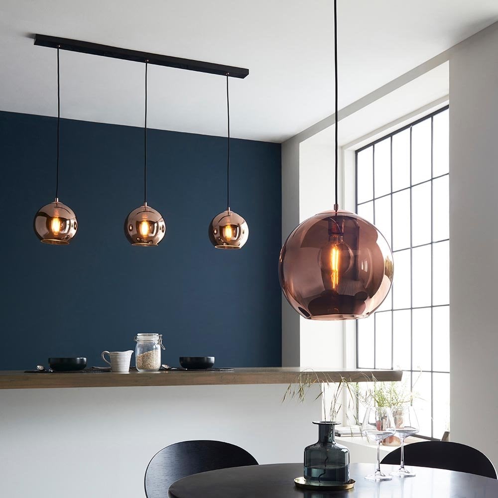 Boli Single Pendant with Copper Mirrored Glass Shade