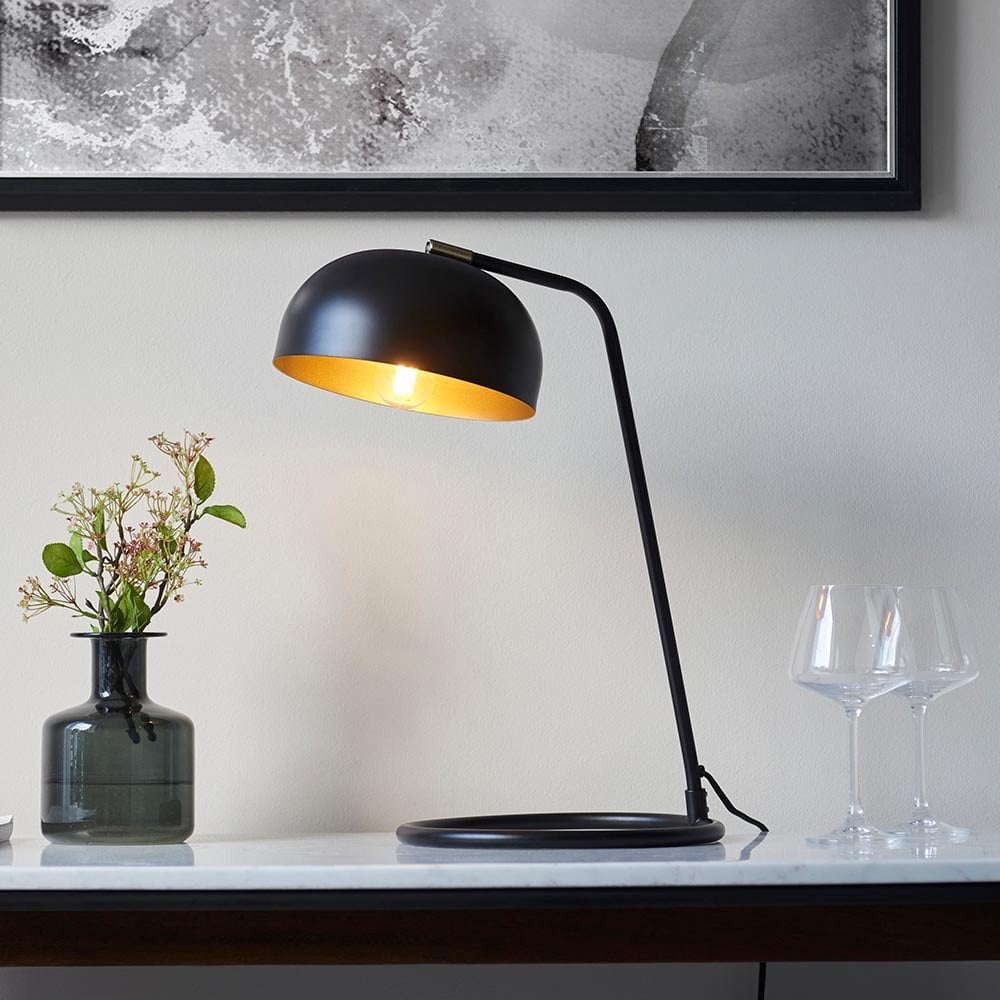 Brair Table Lamp with Antique Brass Inner Shade