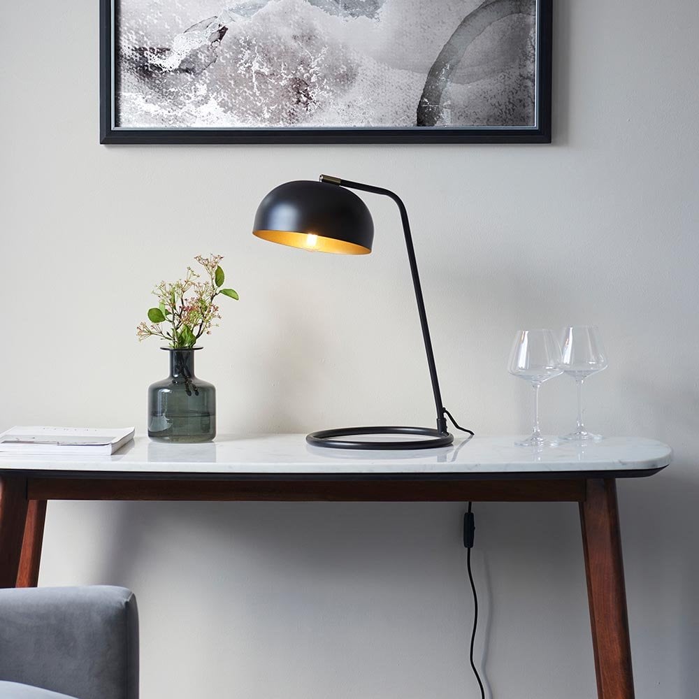 Brair Table Lamp with Antique Brass Inner Shade