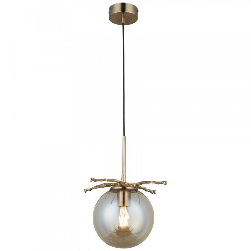 Harvey Single Satin Brass Pendant