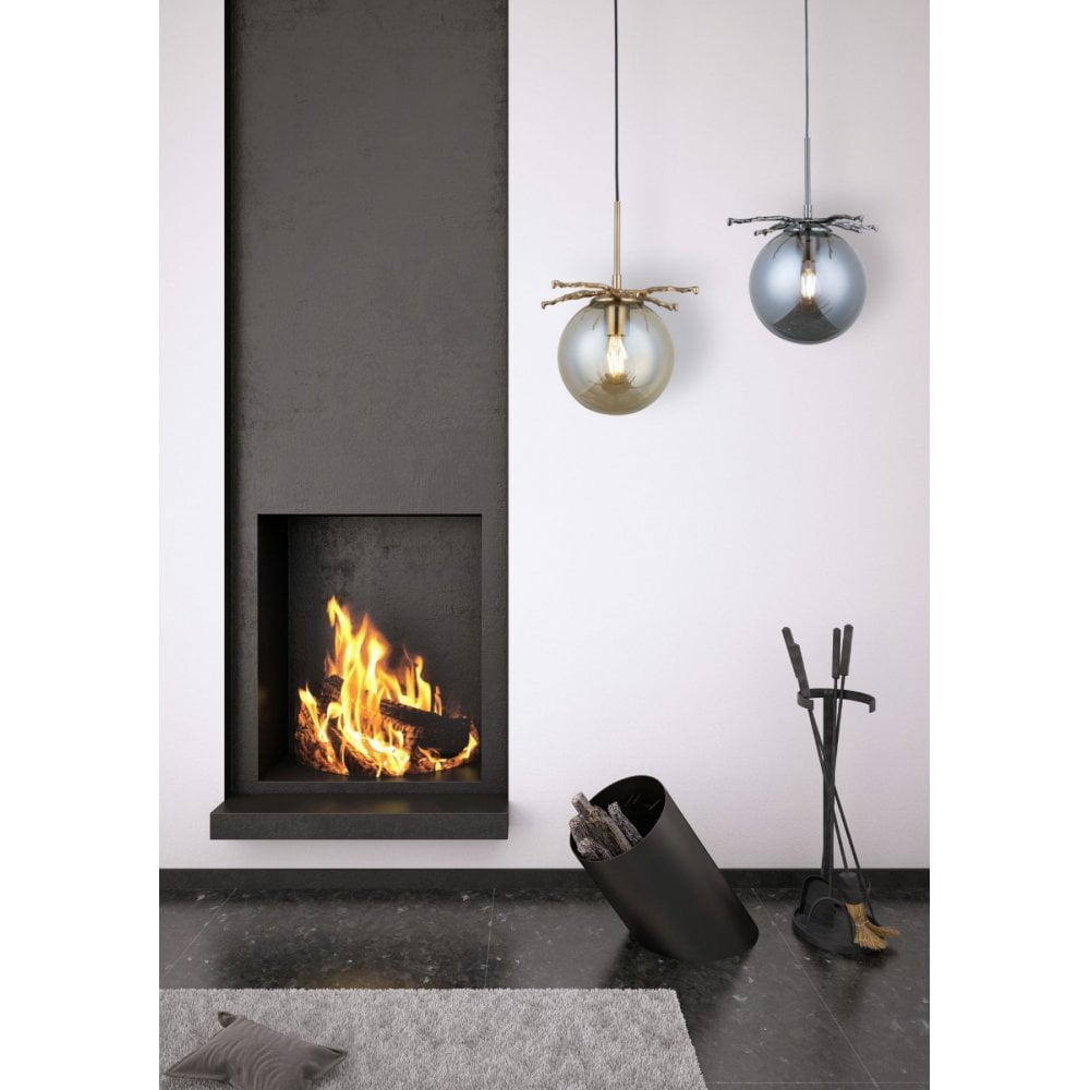 Harvey Single Satin Brass Pendant