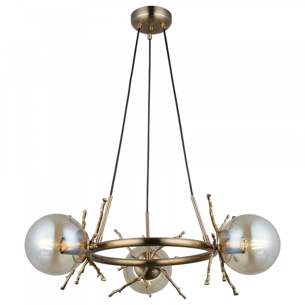 Harvey 3 Light Satin Brass Pendant