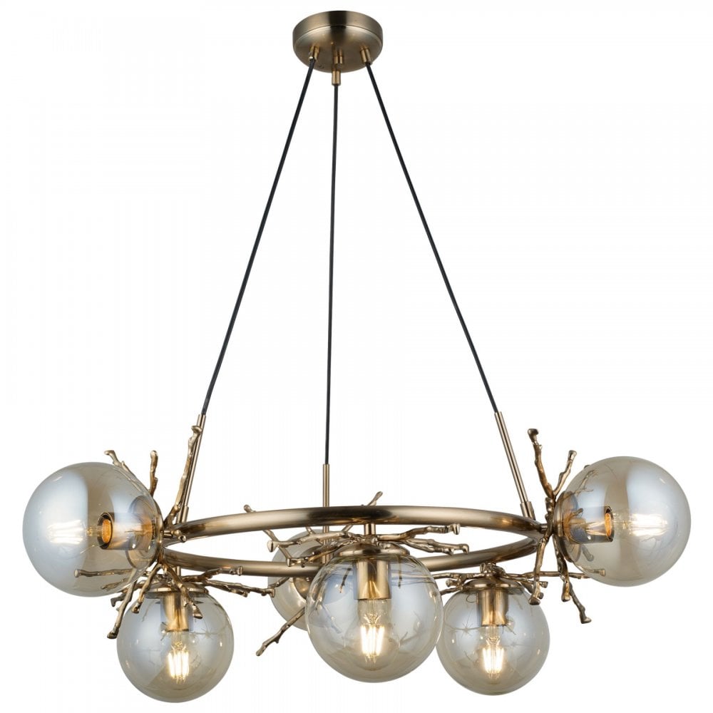 Harvey 6 Light Satin Brass Pendant